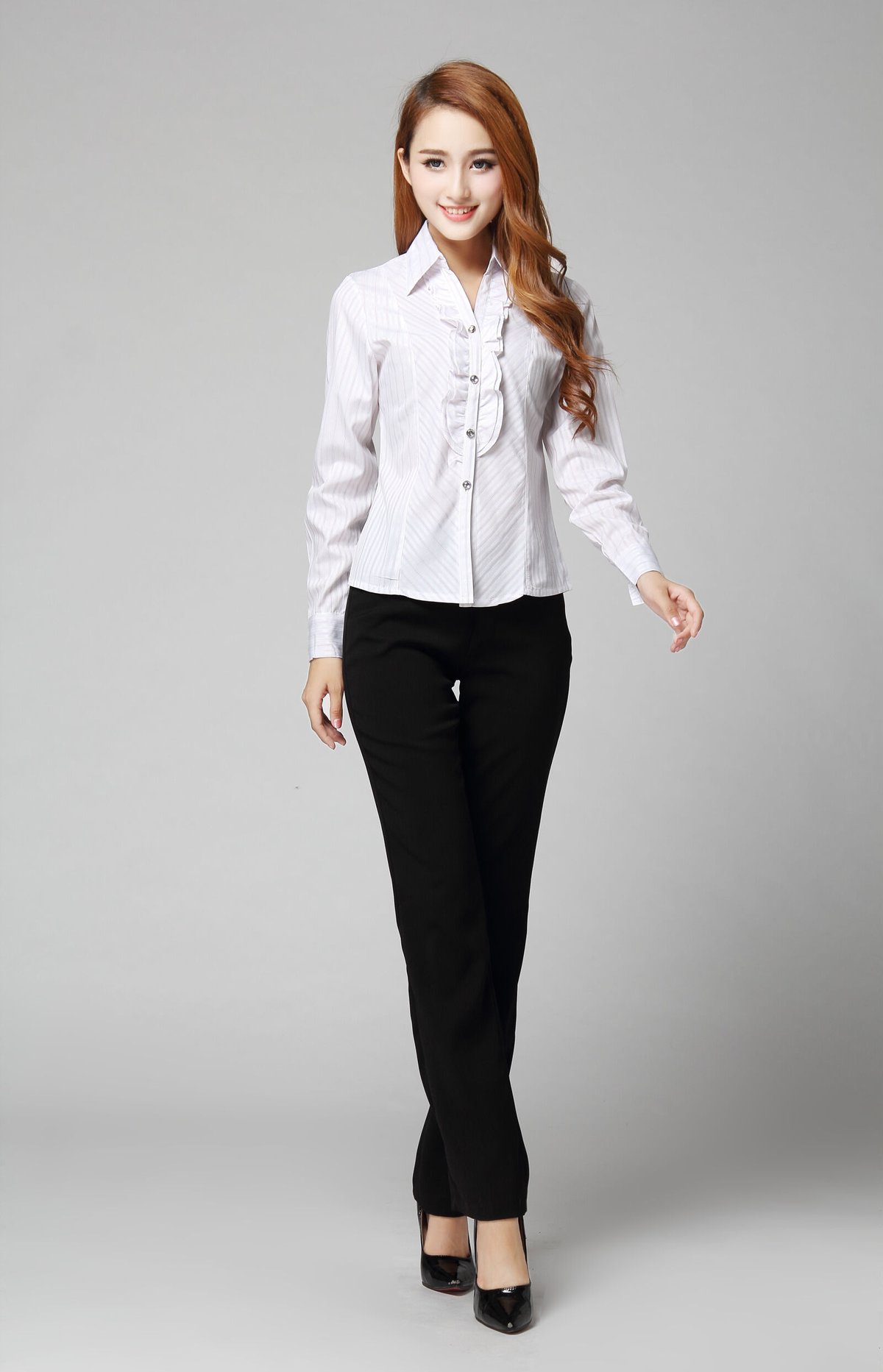 toujoursストライプ フリル 長袖シャツ toujoursストライプ フリル 長袖シャツ TOUJOURS ストライプ