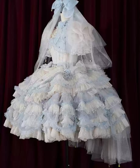 Henrietta / ムーンライトクリスタルドリーム ロリィタドレス ウエディングドレス ワンピース set [LO1288]