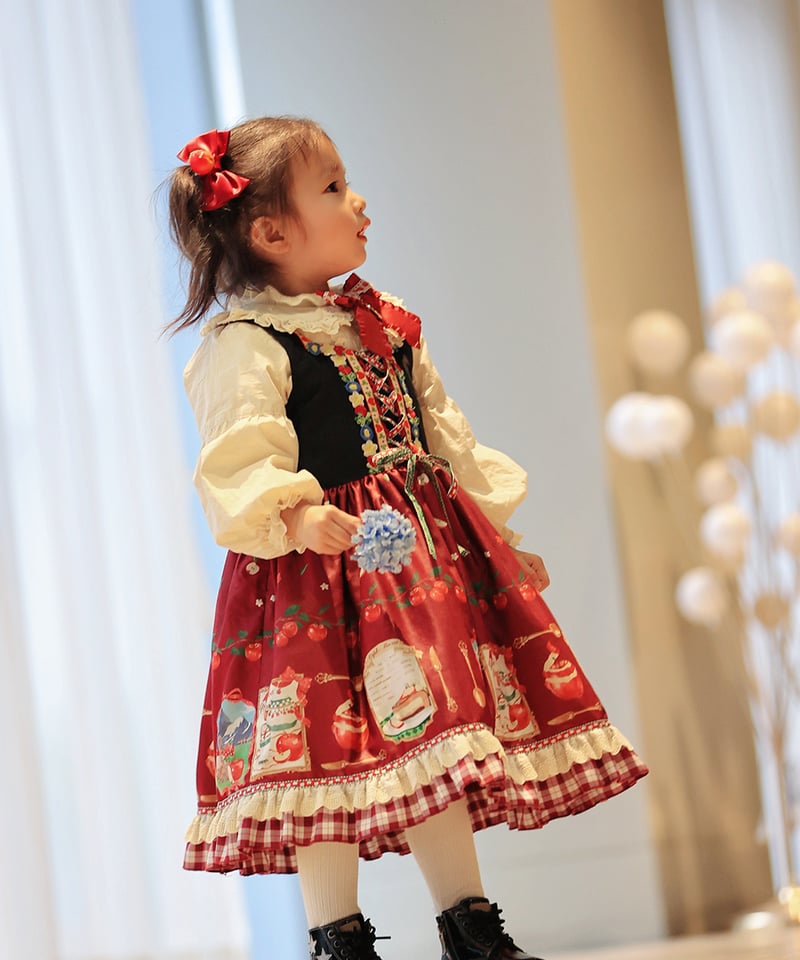 専用✴︎リスりんごJSK、ニーハイ Miss Point りんご園 こども用 バイエルン風ロリィタドレス
