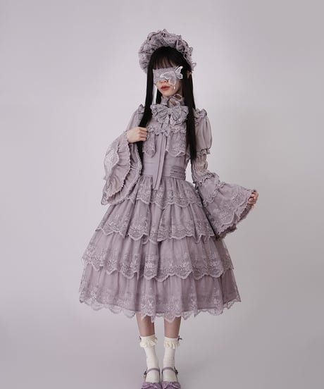 Vcastle / 瑠璃花宴 ロリィタドレス シフォン段々JSK [LO1181]