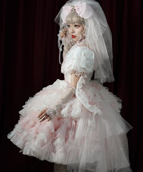 Henrietta / ムーンライトクリスタルドリーム ロリィタドレス ウエディングドレス ワンピース set [LO1288]