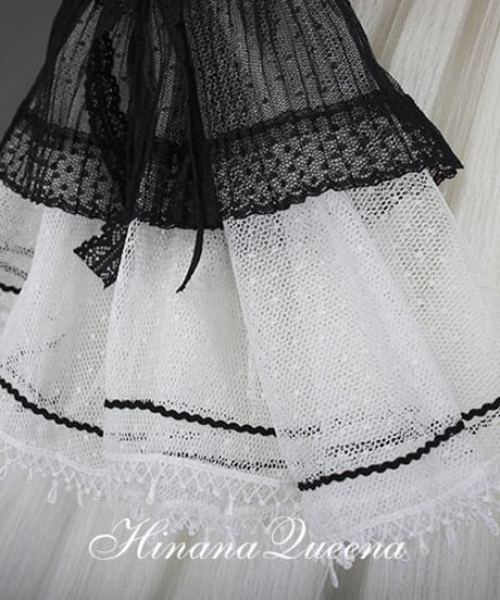 HinanaQueena ワルツ ホワイト ロリィタドレス ワンピース+帽子 XL [LO230]