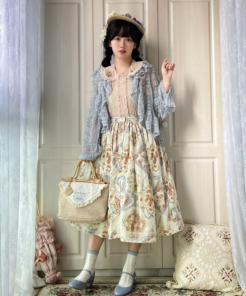 Miss Point 猫とバラのお茶会 ロリィタドレス 前あきスカート