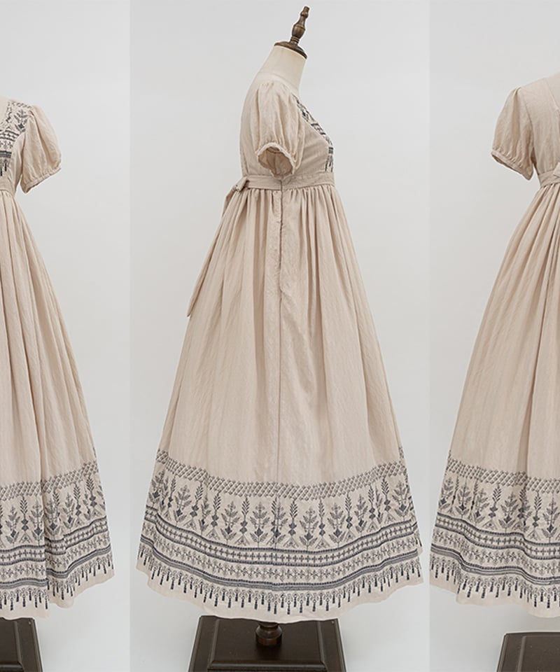 Miss Point / 落陽のヴェール エンパイアスタイルワンピース 日常刺繍