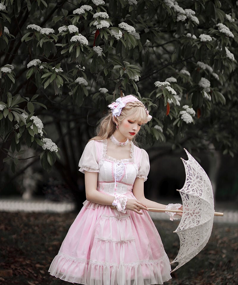 シュガーガール】シュガーケーキロリィタドレス3点セット ピンク 甘