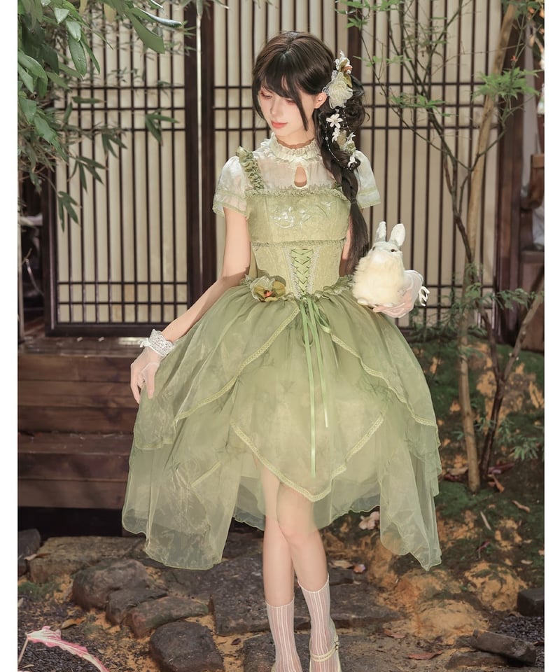 with PUJI Letter and Poetry / 中華風ロリィタ 麗しの馨香 ワンピ