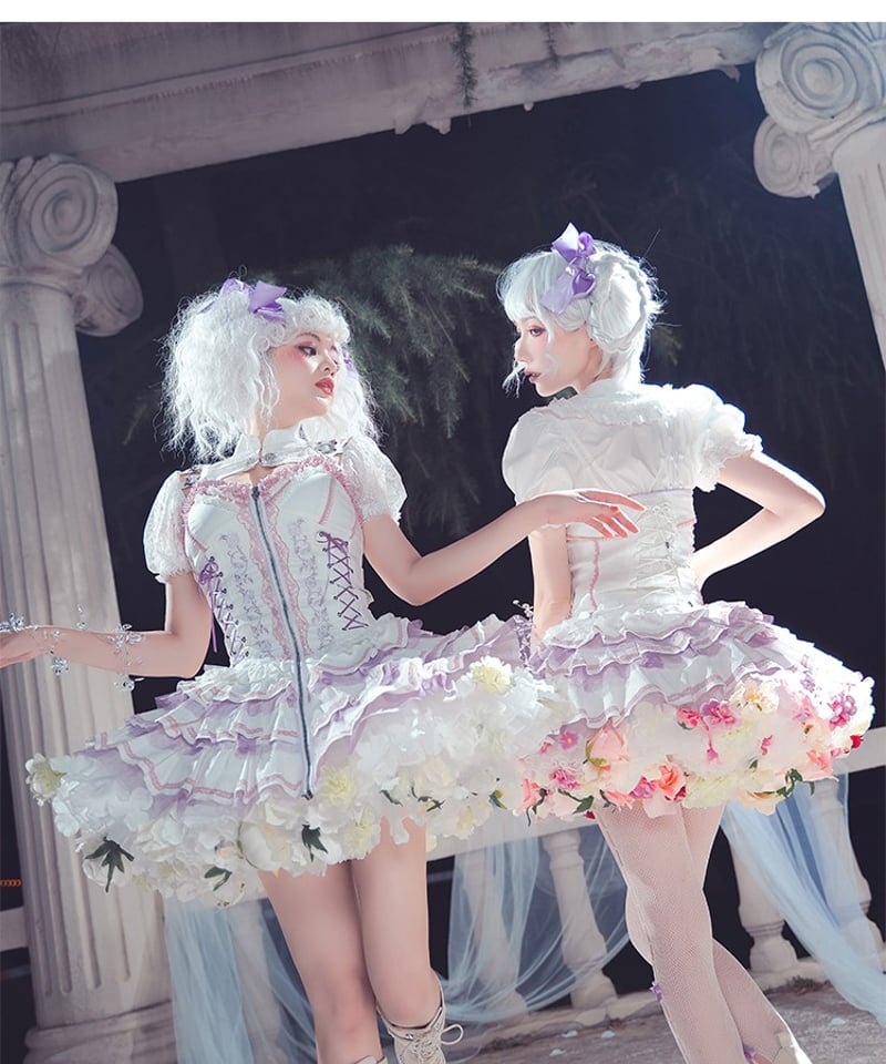 一只冲天兔 / 花パニエ 35cm丈 ④[LO26] | Roses on the Roof