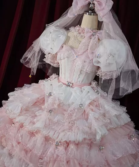 Henrietta / ムーンライトクリスタルドリーム ロリィタドレス ウエディングドレス ワンピース set [LO1288]