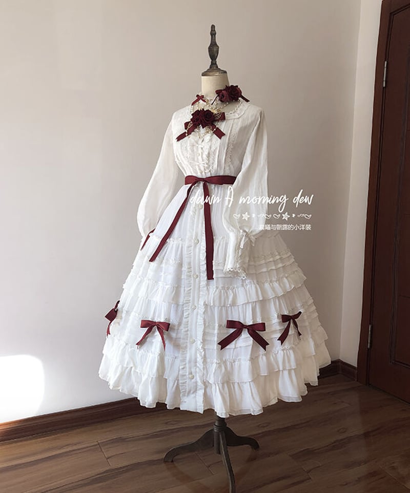 薔薇少女 クラシックロリィタ ホワイトスカート [LO195] | Roses on