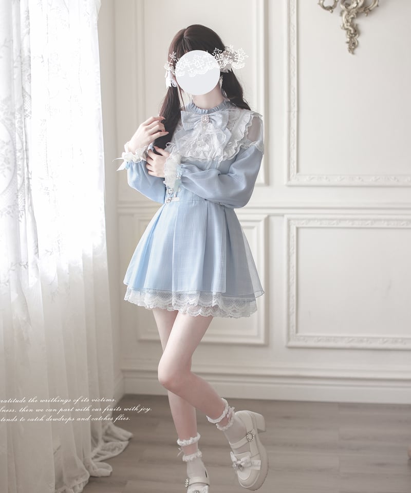 胡桃木JK / 天使の鼓動 オリジナル地雷系量産型 水色ワンピース