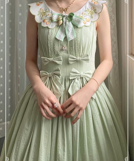 la poésie de camélia いちご 刺繍ロリィタ JSK ロング [LO474]