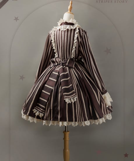 Bramble Rose / Stripes Story ロリィタ ワンピース full set [LO929]