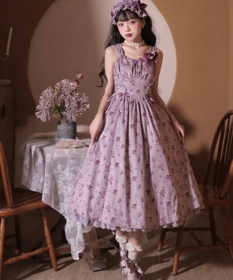 Little Plum 花と夢 コーデュロイ ロリィタドレス JSK [LO653]