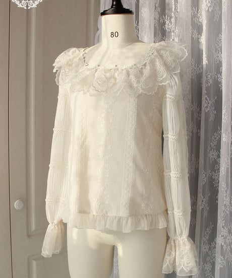 Miss Point 香りを求めて シフォン長袖ブラウス[LO585]