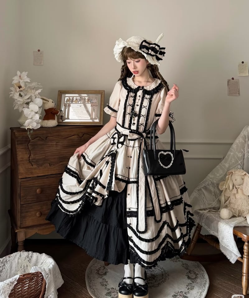 NUAN YU / 小花海 コットン クラシックロリィタドレス OP [LO1562] | R