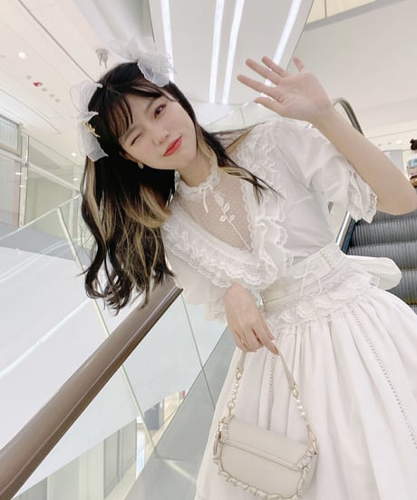 DreamDoll フラワーノート ロリィタドレス オーガンジーリボン・リボン付きレース付け袖 [LO293]