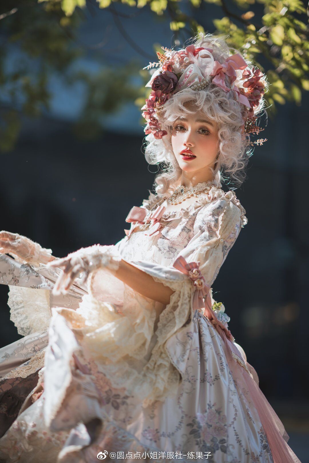 MISS POINT ロリータドレス ピンク×生成 Mサイズ Miss Point エリザベス ロリィタ ドレス ピンク 薔薇花柄
