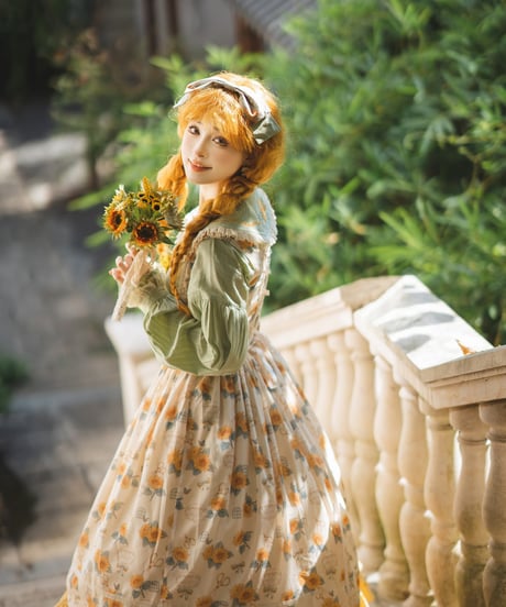 Miss Point 向日葵の庭園 ロリィタドレス 日常版（ST版）前あきJSK [LO1213]