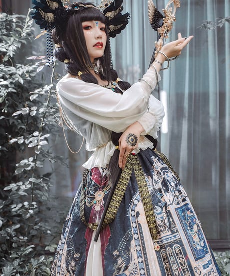 Dusk BASTET （ 黄昏贝斯特）エジプト風ロリィタ プルオーバーブラウス＋キャミソール＋チェーンアクセサリー[LO350]