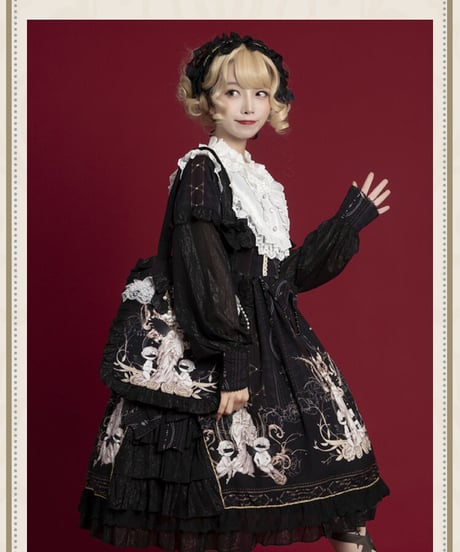 OCELOT 重逢世界OP ゴスロリ シフォン ワンピース＋ヘッドドレス [LO686]