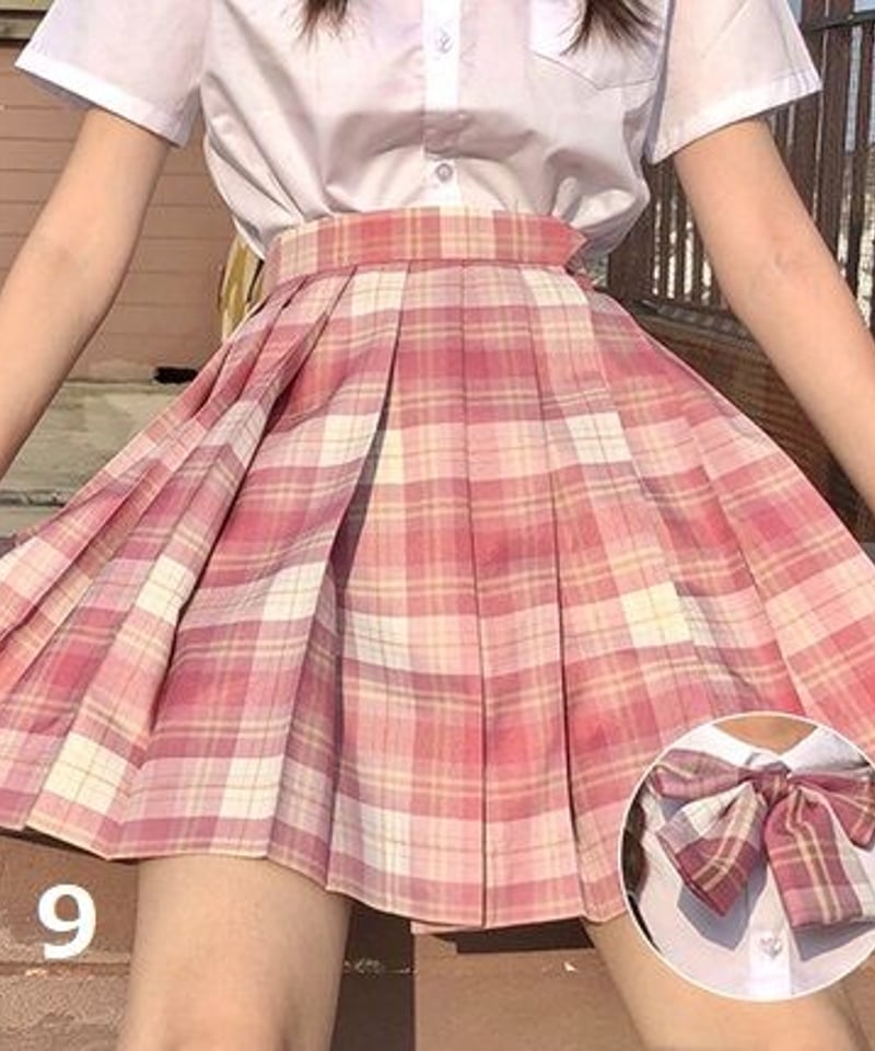 Girs heart スカート ピンクリボンセット 制服 ピンク スカート リボンセット - メルカリ