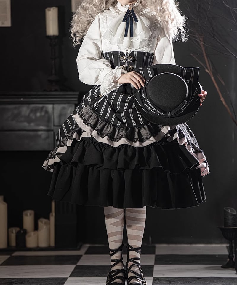 Miss Point / Point Manor クラシックロリィタ 白黒ストライプSP版 長