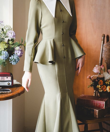 Forest Wardrobe 森林のそよかぜ フィッシュテイル ロングワンピース [LO1252]