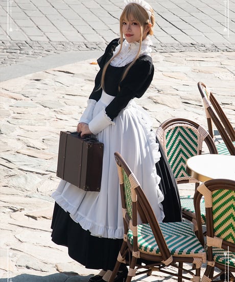 Black Cat Manor ロングメイド服 V型カテリーナ オーダー [OP400]
