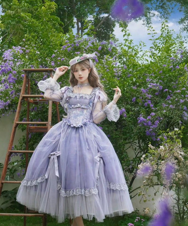 with PUJI Letter and Poetry / 霧の藤の妖精（霧里紫藤） ロリィタ