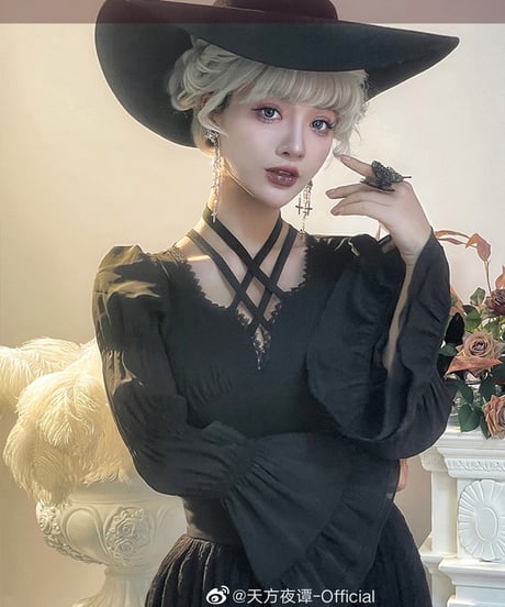 アラビアンナイトゴシック / 毒牙ゴシック ブラウス、スカート、黒羽ワンピースドレス [LO762]