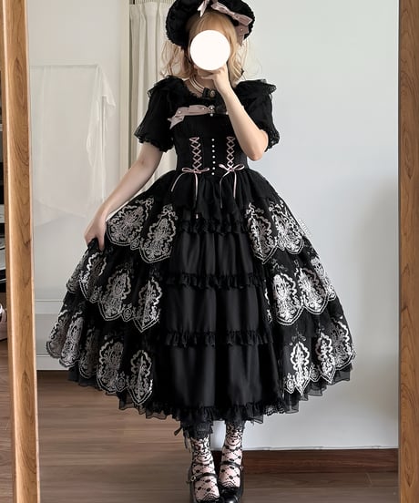 Miss Point / ミスポイントの花園 刺繍段々JSK [LO1473]