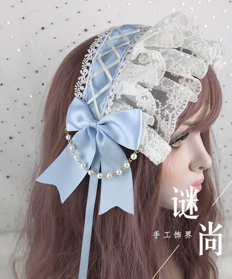ロリィタ ヘッドドレス レースショートボンネット [LO286]