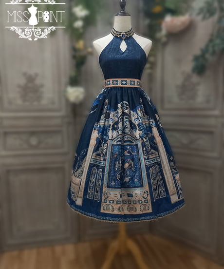 Dusk BASTET （ 黄昏贝斯特）エジプト風ロリィタ ホルターJSK ＋アクセサリーセット[LO350]