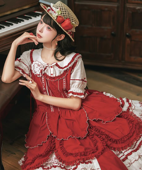 Miss Point 四季の果樹園 ロリィタドレス ブラウス、 花びらタブリエ、ペチコート [LO1611]