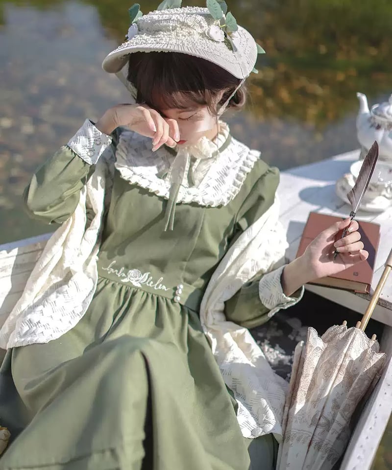 胡桃木JK / 森の愛の詩 レトロ エレガントワンピース、ジャケット