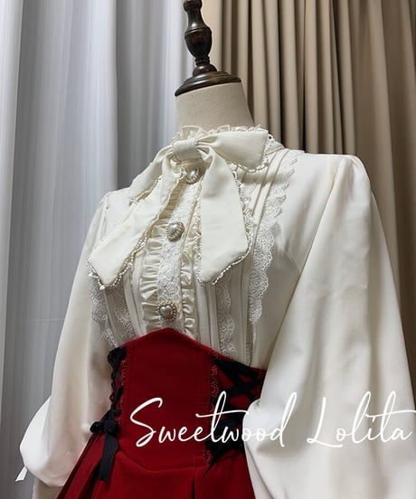 SweetWood 冬の愛の詩 千鳥格子 エレガントセットアップ ブラウス [LO436]