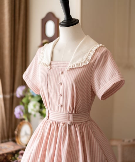 Forest Wardrobe /  悠久の森 ストライプワンピース、ペチコート [LO1578]