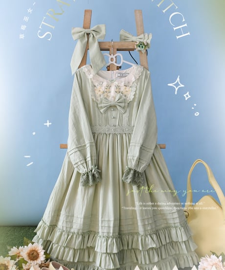 草莓巫女 Nelly コットン刺繍 ロリィタドレス ワンピース [LO752]