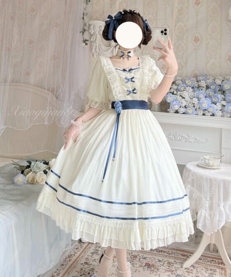二十四会Lolita 静かな時間 シフォン ロングワンピース [LO567]