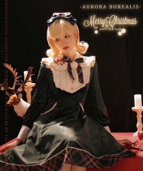 Aurora Borealis クリスマスベル ベルベット ロリィタドレス ワンピース  [LO425]