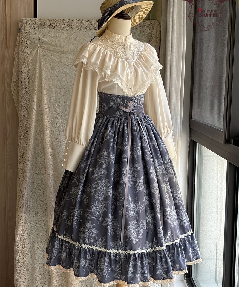 Miss Cube / 素描野ばら コルセットスカート [LO1185] | Roses on