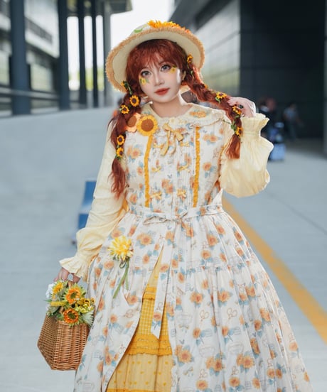 Miss Point 向日葵の庭園 ロリィタドレス 日常版（ST版）前あきJSK [LO1213]
