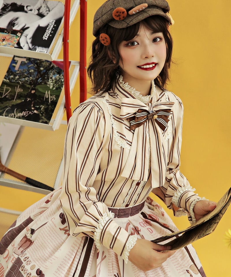 ルルゲッタ　ブラウス　ロリィタ Miss Point チョコレートデイリー ロリィタ ストライプ ブラウス