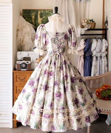 Forest Wardrobe 森林のかご5.0 スクエアネックワンピース [LO1090]