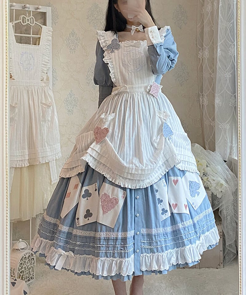 Beleganty Lolita / トランプ パッチ刺繍 アリス コットン Beleganty Lolita / トランプ パッチ刺繍 アリス コットン