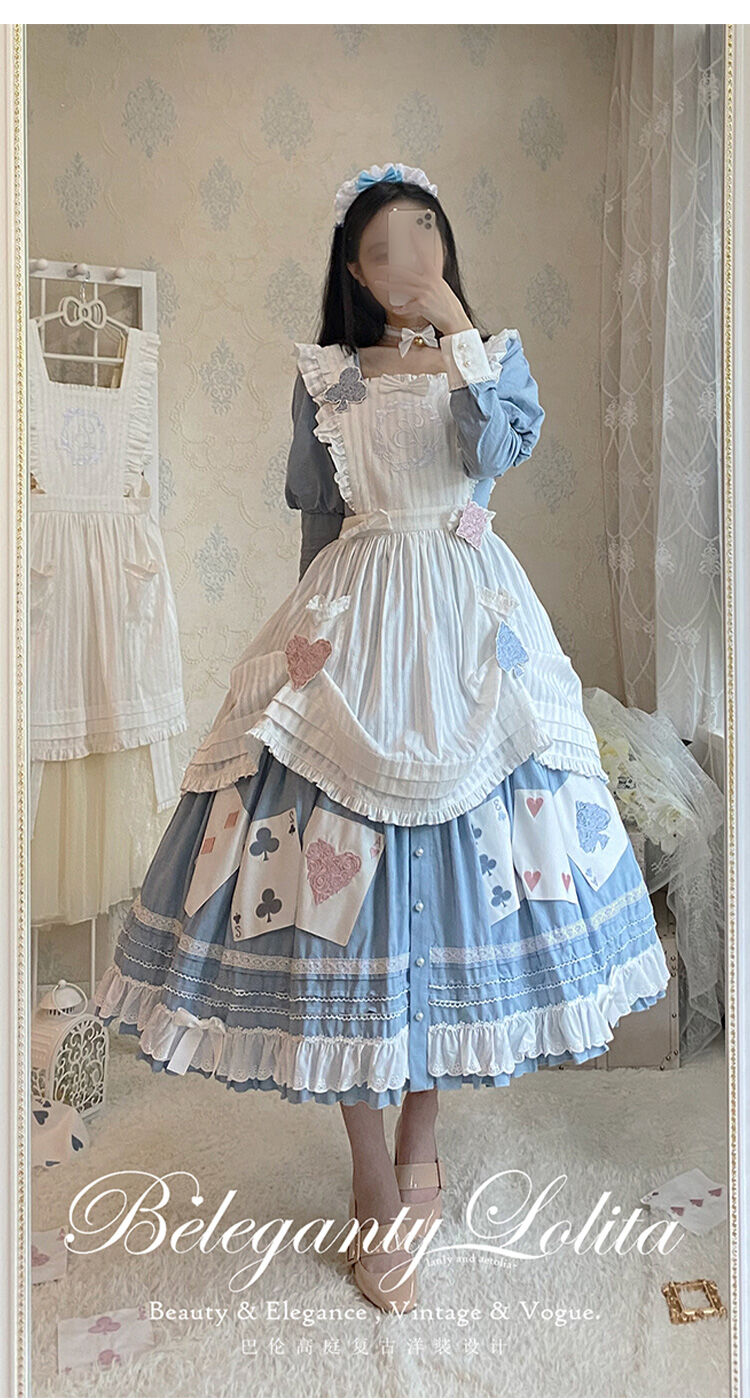 Beleganty Lolita / トランプ パッチ刺繍 アリス コットン ビッグ 