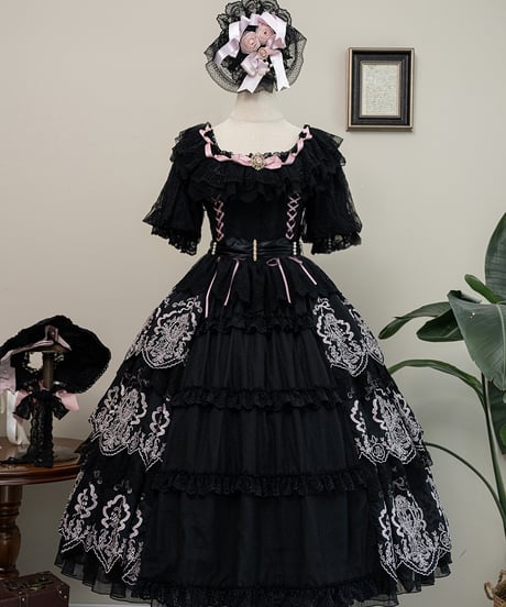 Miss Point / ミスポイントの花園 刺繍段々ワンピース, JSK. SK SP版 [LO1473]