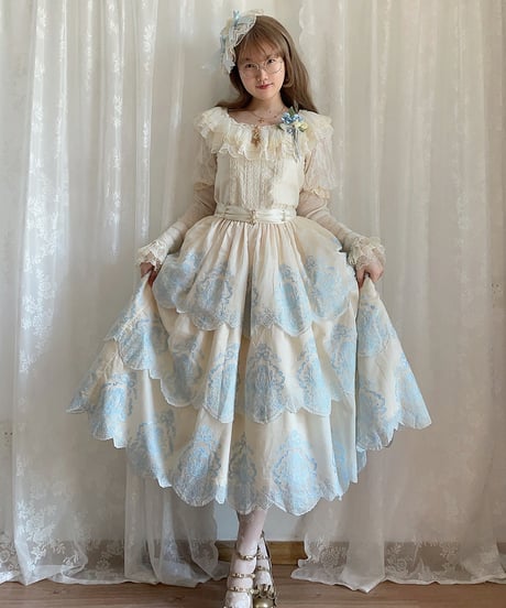 Miss Point / ミスポイントの花園 刺繍段々スカート [LO1473]