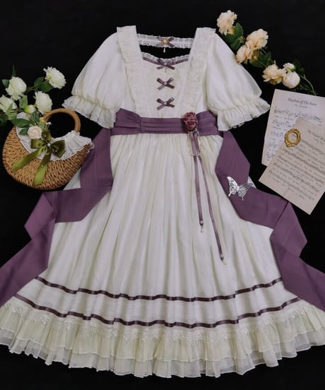 二十四会Lolita 静かな時間 シフォン ロングワンピース [LO567]