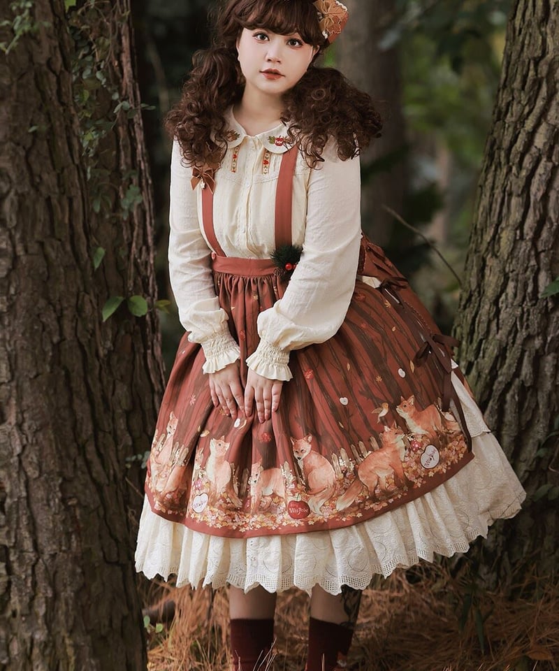 Miss Point 森のきつね リバーシブル 吊りスカート [LO689] | Roses